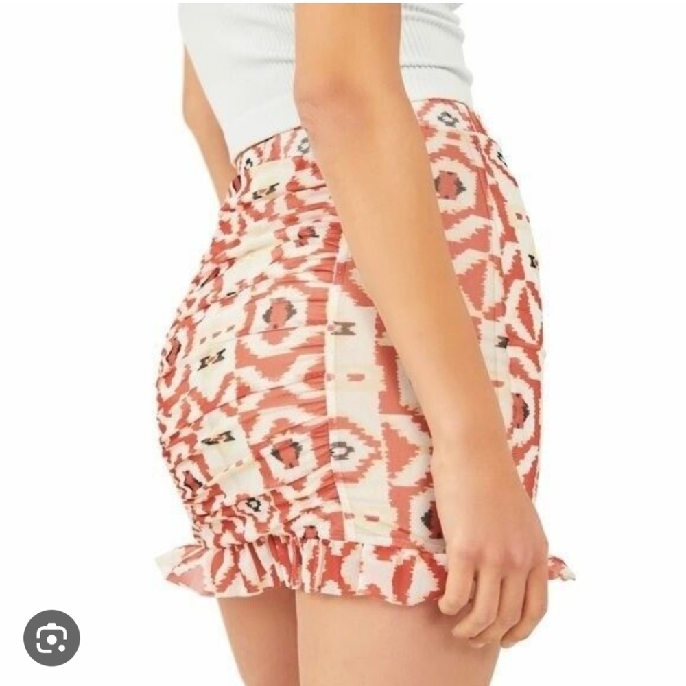 Free people Romi ruched mesh skirt nwt Size XS